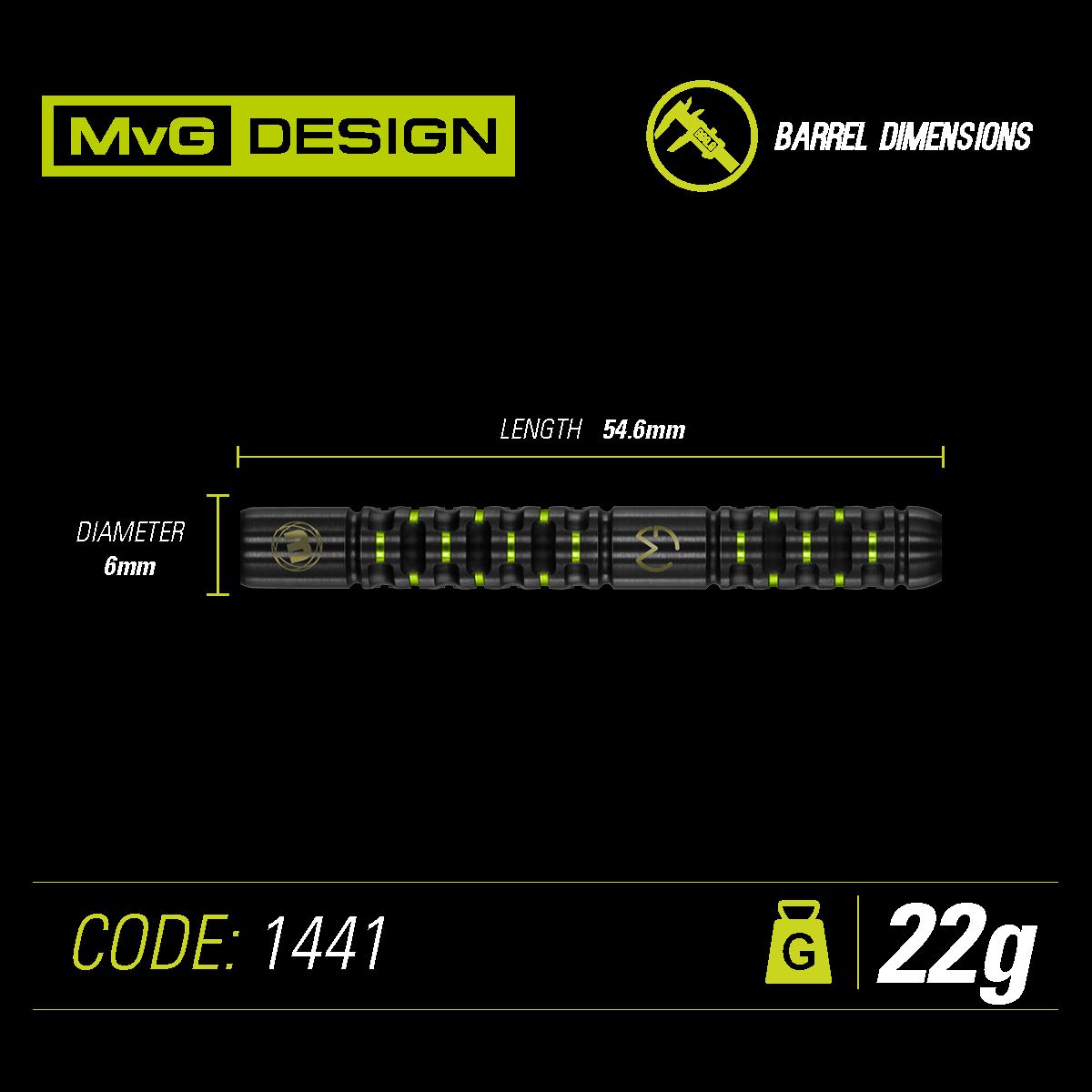 Winmau MVG Adrenalin 22g steel tip dart set