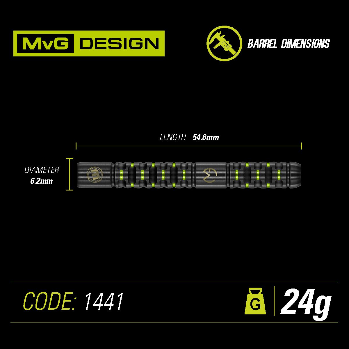 Winmau MVG Adrenalin 24g steel tip dart set