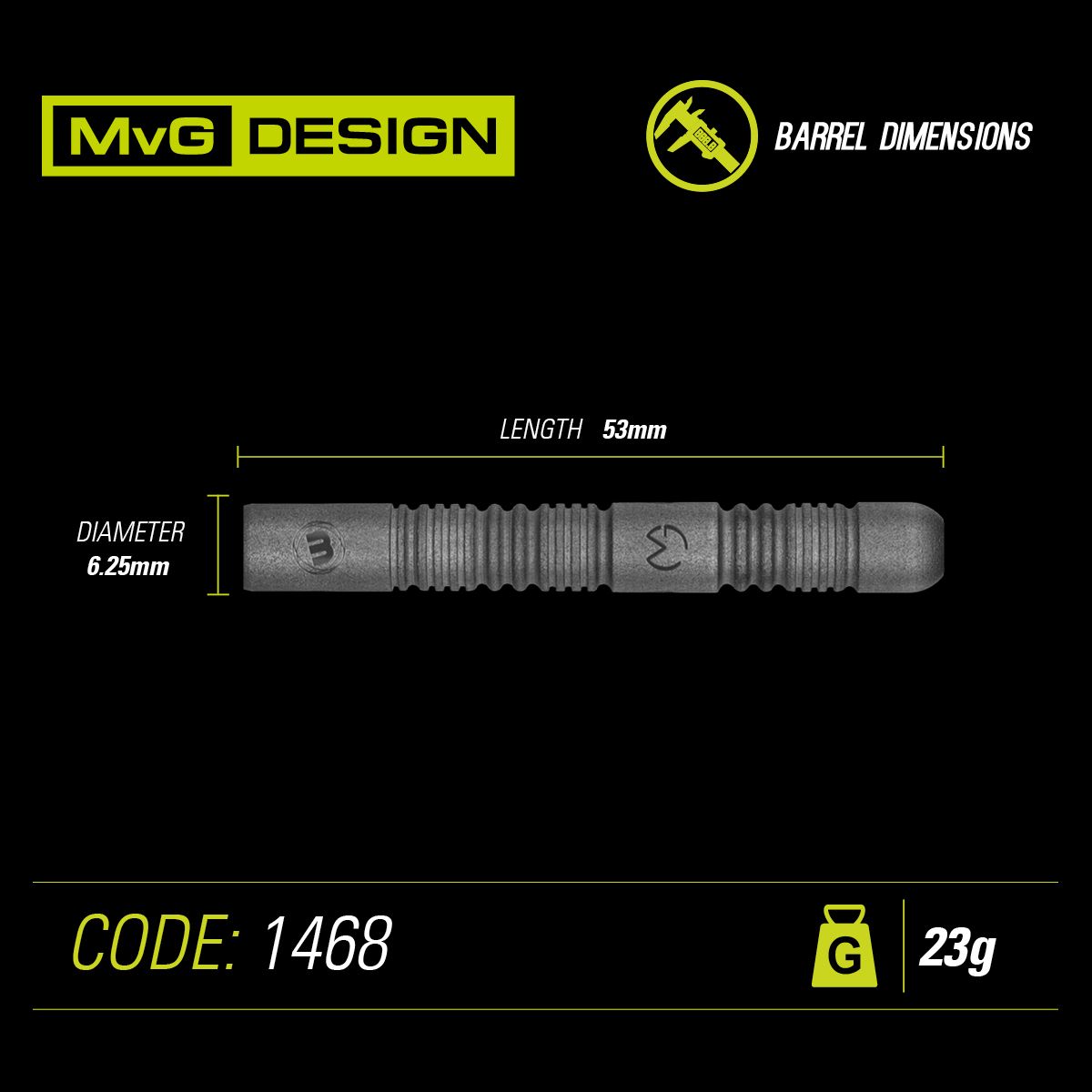 Winmau MVG Exact 23g steel tip dart set