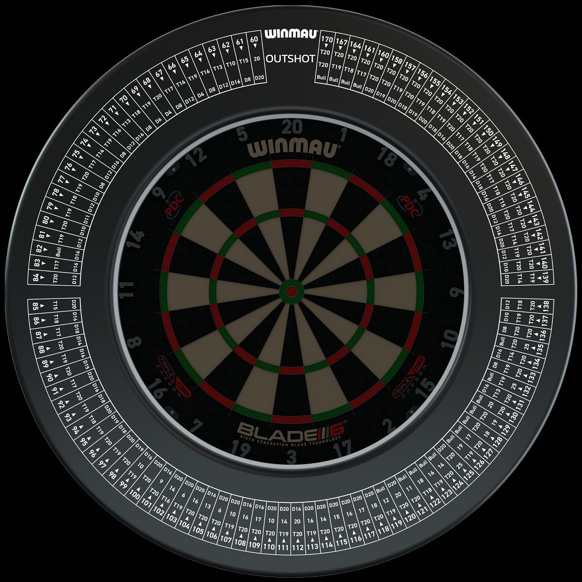 Winmau Outshot Black Dartboard Surround