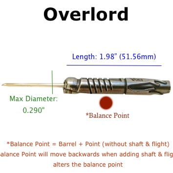 Voks overlord 24g steel tip dart set 90% tungsten