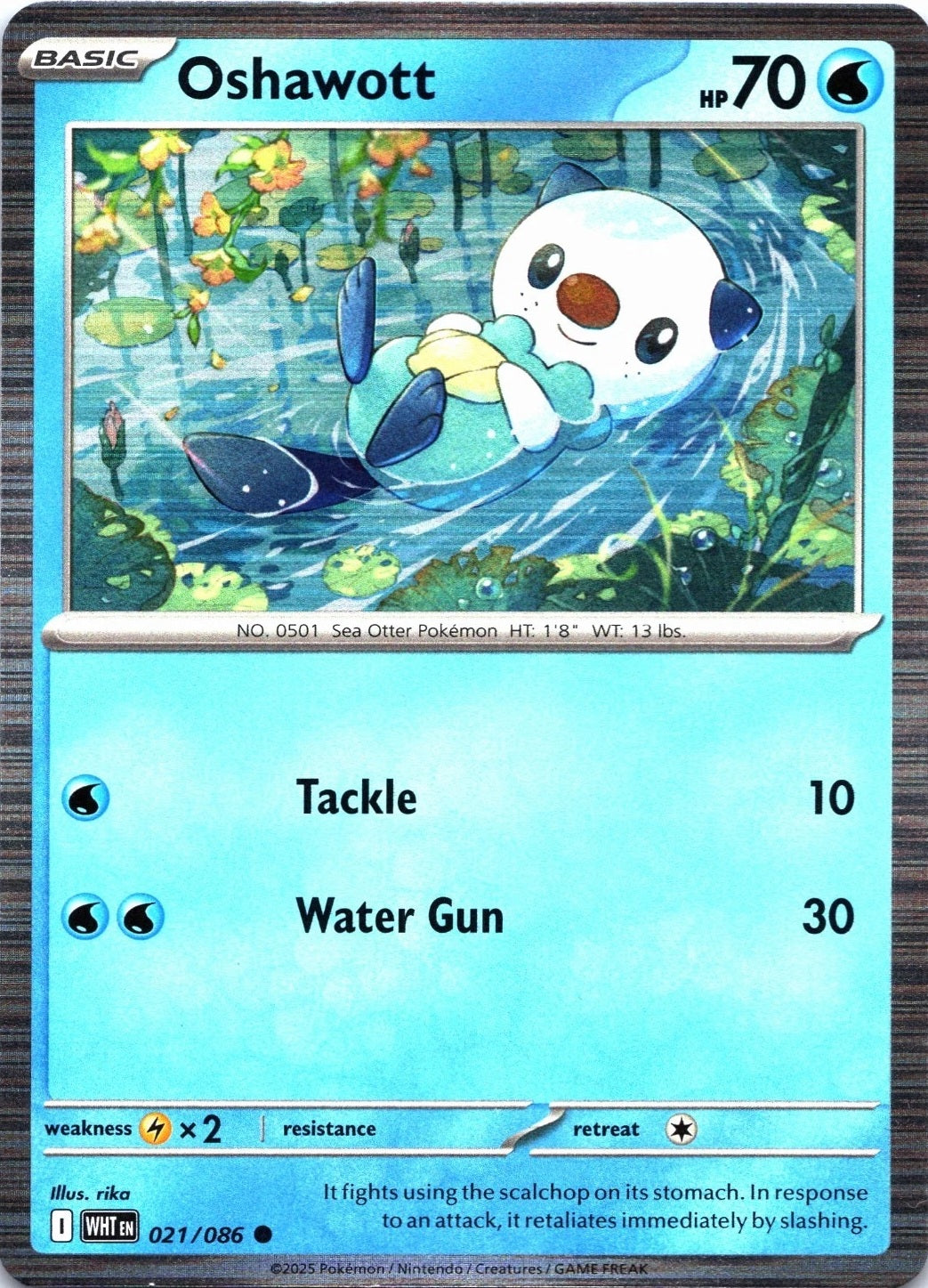 Pokemon SV White Flare - 021/086 Oshawott (Tinsel Holo)