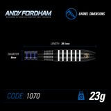 Winmau Andy Fordham 23g steel tip dart set