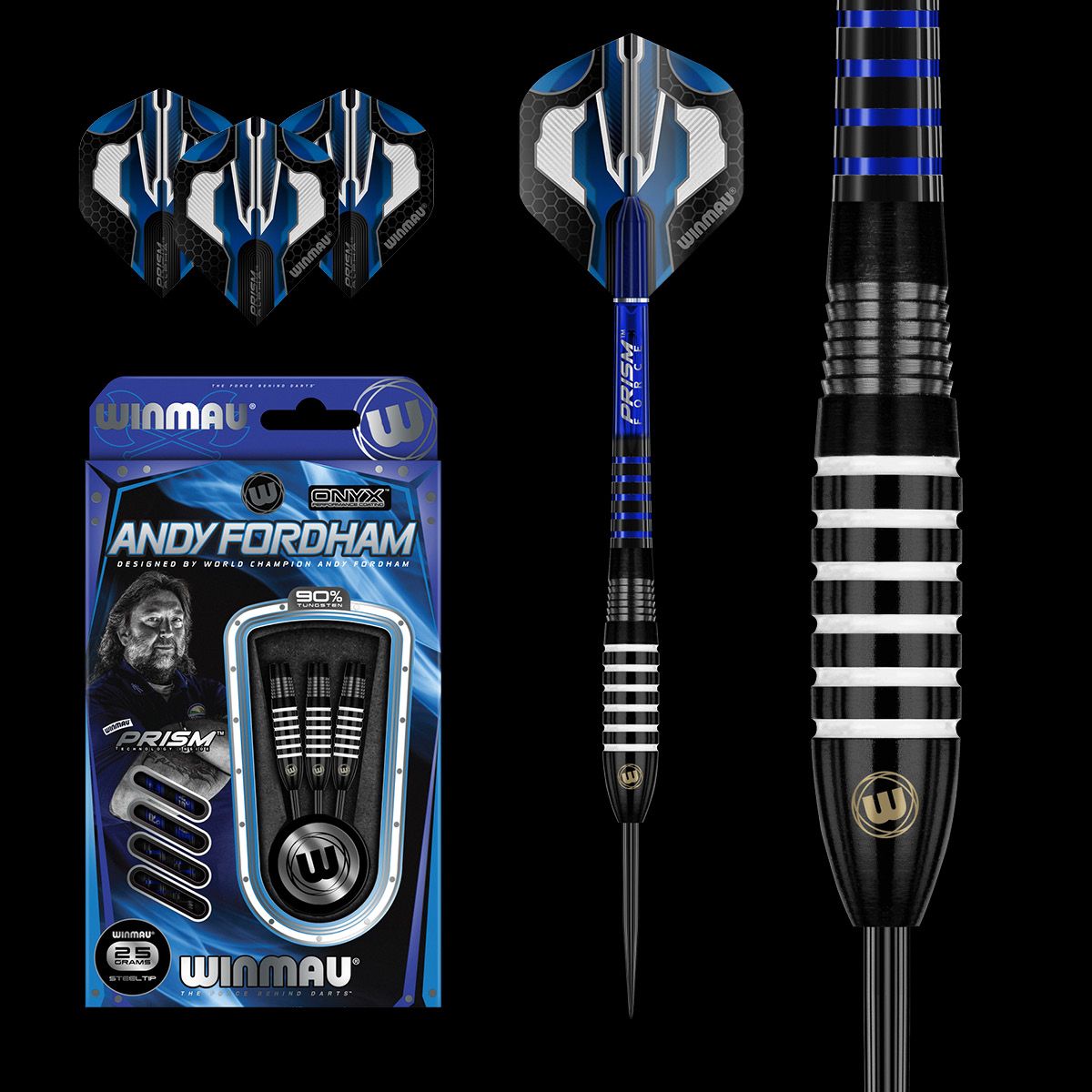 Winmau Andy Fordham 25g steel tip dart set