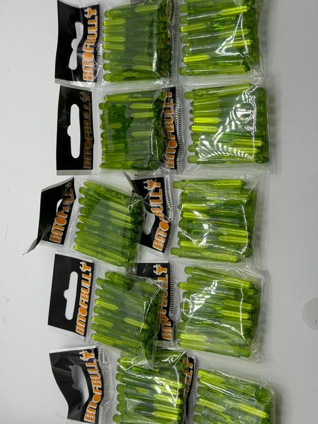 Green short 35mm polycarbonate bubble dart stems/shafts/canes