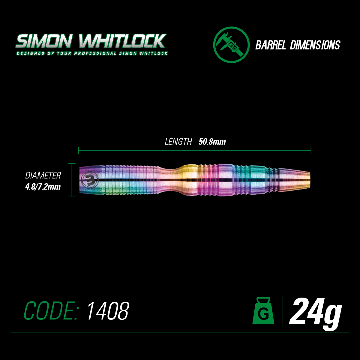 Winmau Simon Whitlock Urban 24g steel tip dart set