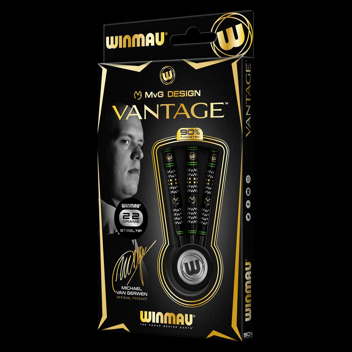 Winmau MVG Vantage 22g steel tip dart set – BitofBully