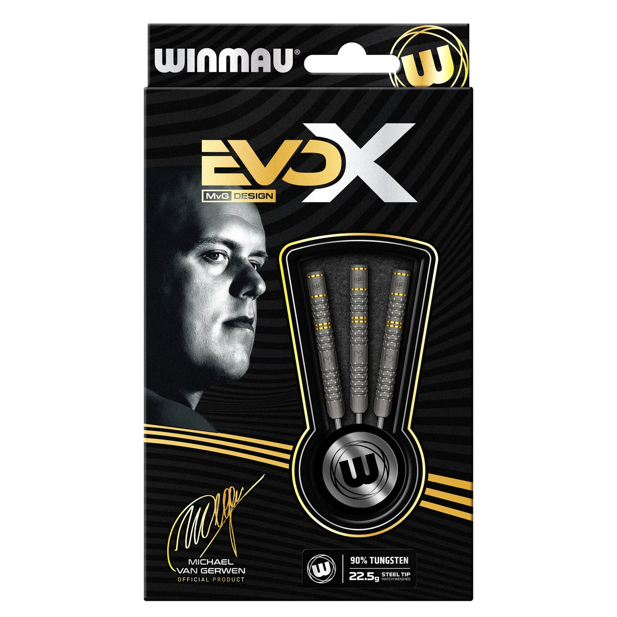 Winmau MVG EVOX 22.5g steel tip dart set