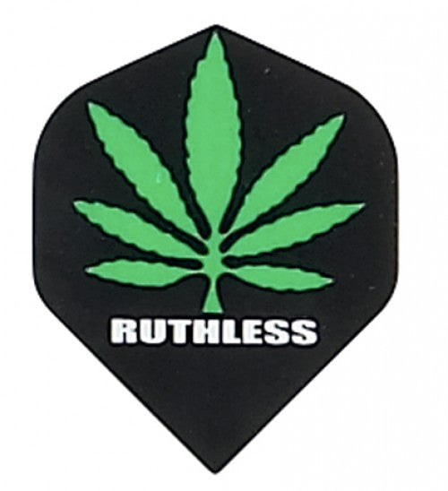 Ruthless black and green cannabis leaf standard shape dart flights 5 sets