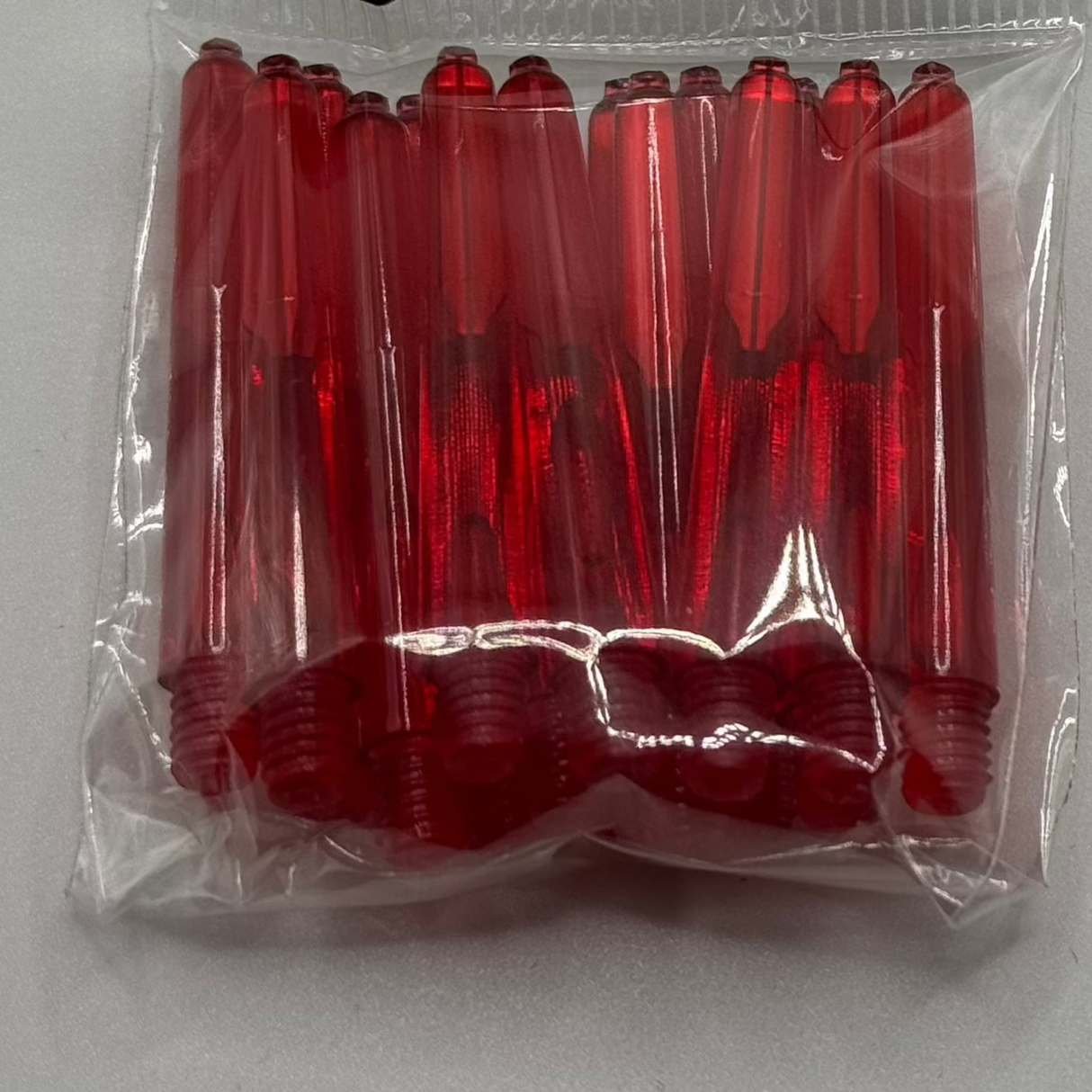 Red short 35mm polycarbonate bubble dart stems/shafts 5 sets