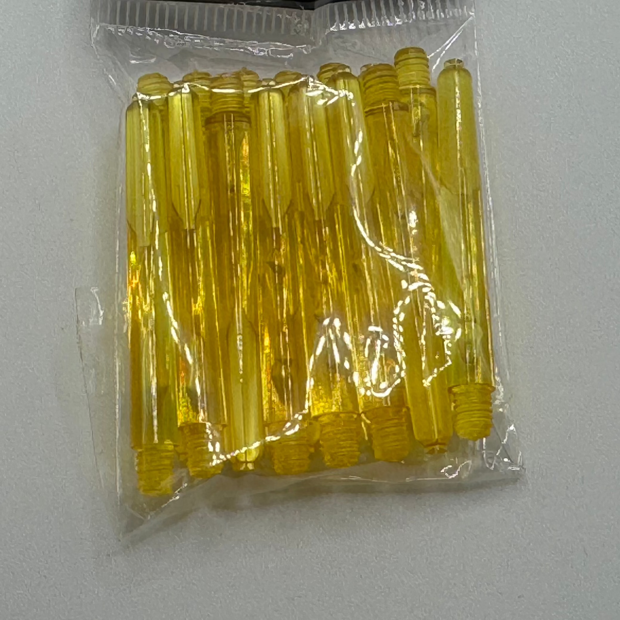 Yellow medium 41mm polycarbonate bubble dart stems/shafts 5 sets