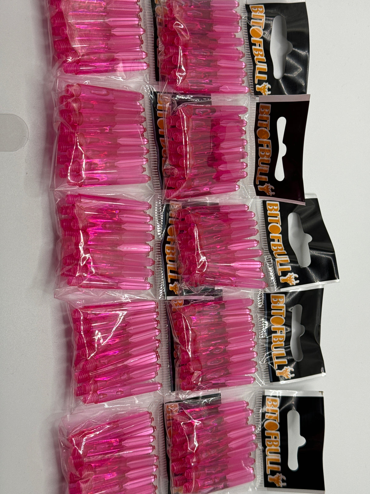 Pink short 35mm polycarbonate bubble dart stems/shafts/canes