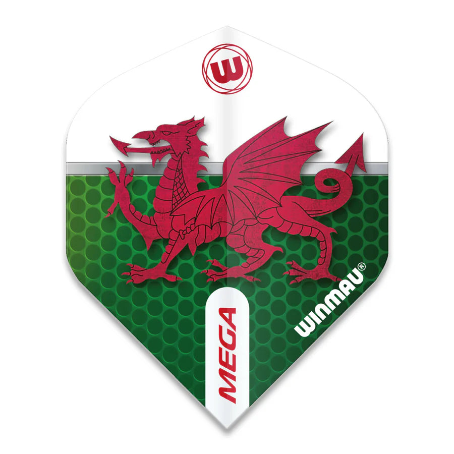 Winmau Mega Standard Wales Dragon Dart Flights (5 sets)