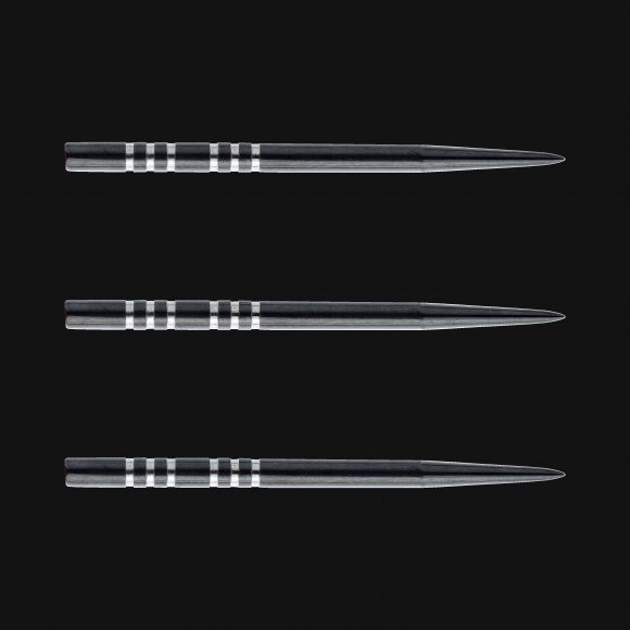 Winmau black re-grooved extra long replacement steel tip dart points