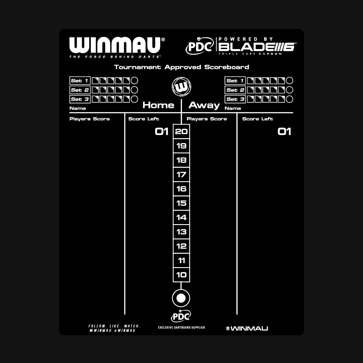 Winmau Dry wipe scoreboard