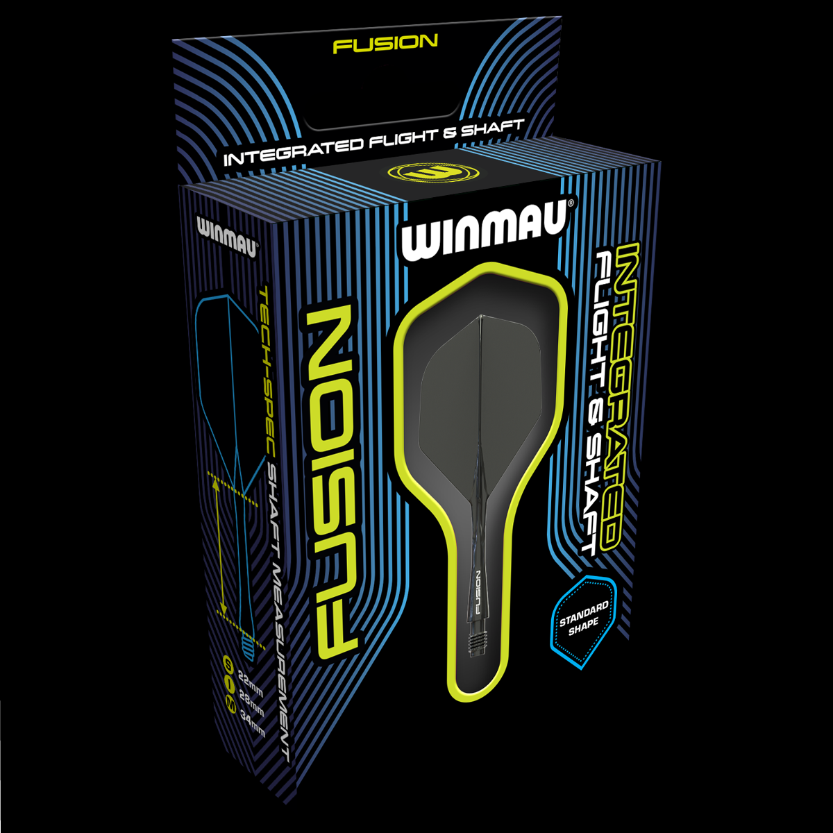 Winmau Fusion Black short no2 integrated dart flights and stems
