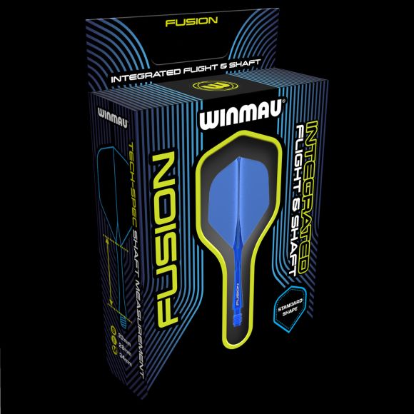 Winmau Fusion Azure Blue short no2 integrated dart flights and stems