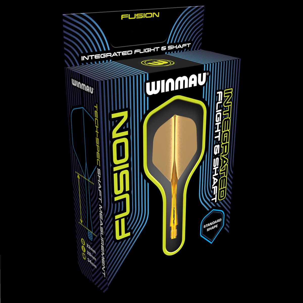 Winmau Fusion Orange intermediate no2 integrated dart flights and stems