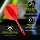 Winmau Fusion NO 2 Red integrated Dart Flight & Shaft
