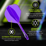 Winmau Fusion NO 2 Purple integrated Dart Flight & Shaft