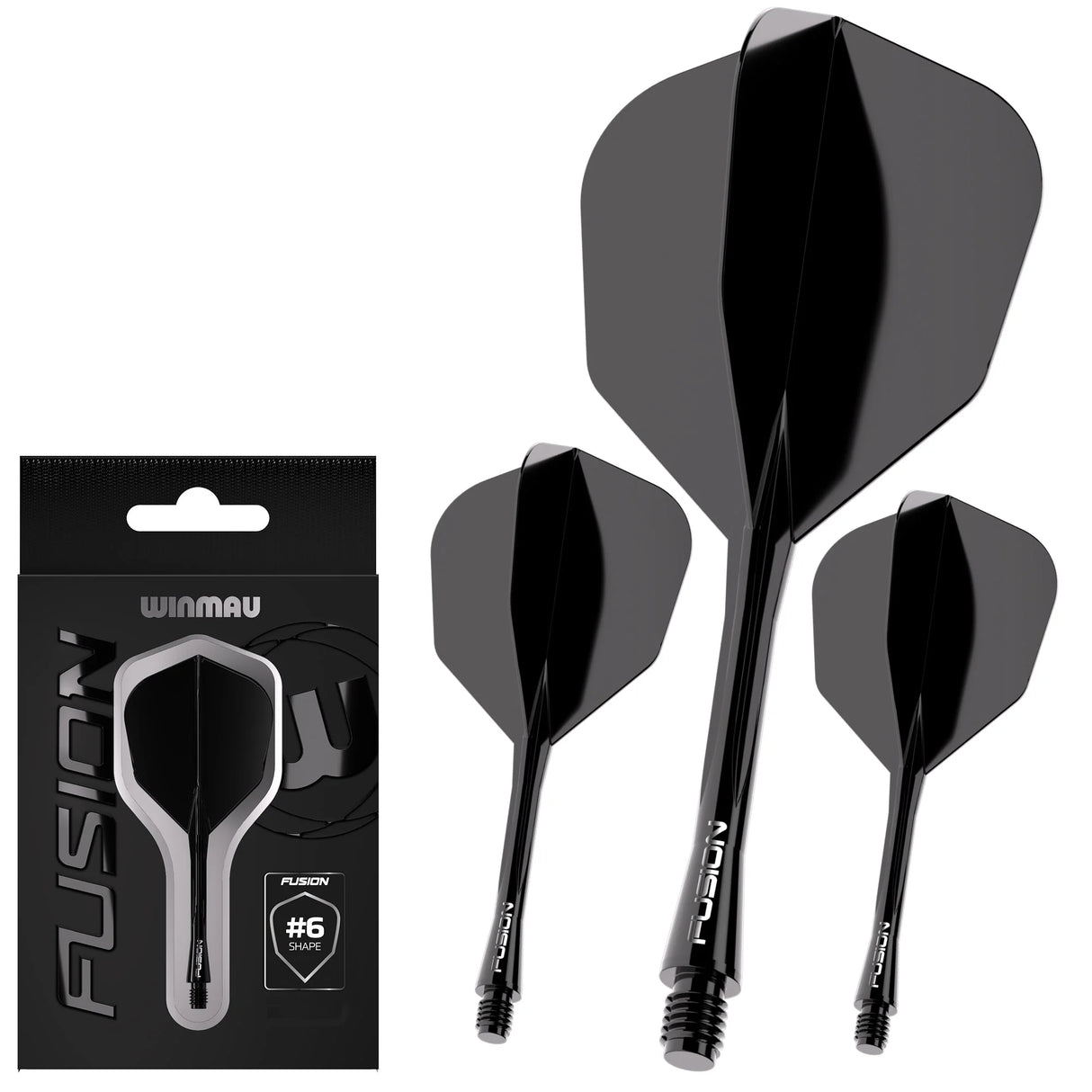 Winmau Fusion #6 Integrated Dart Flight & Shaft Black