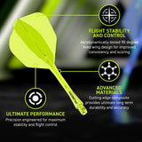 Winmau Fusion #6 Integrated Dart Flight & Shaft Yellow