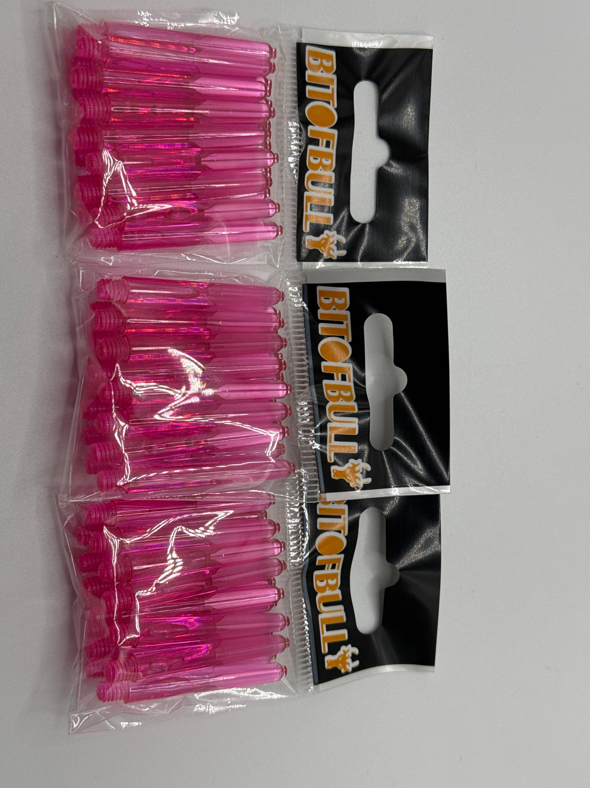 Pink short 35mm polycarbonate bubble dart stems/shafts/canes