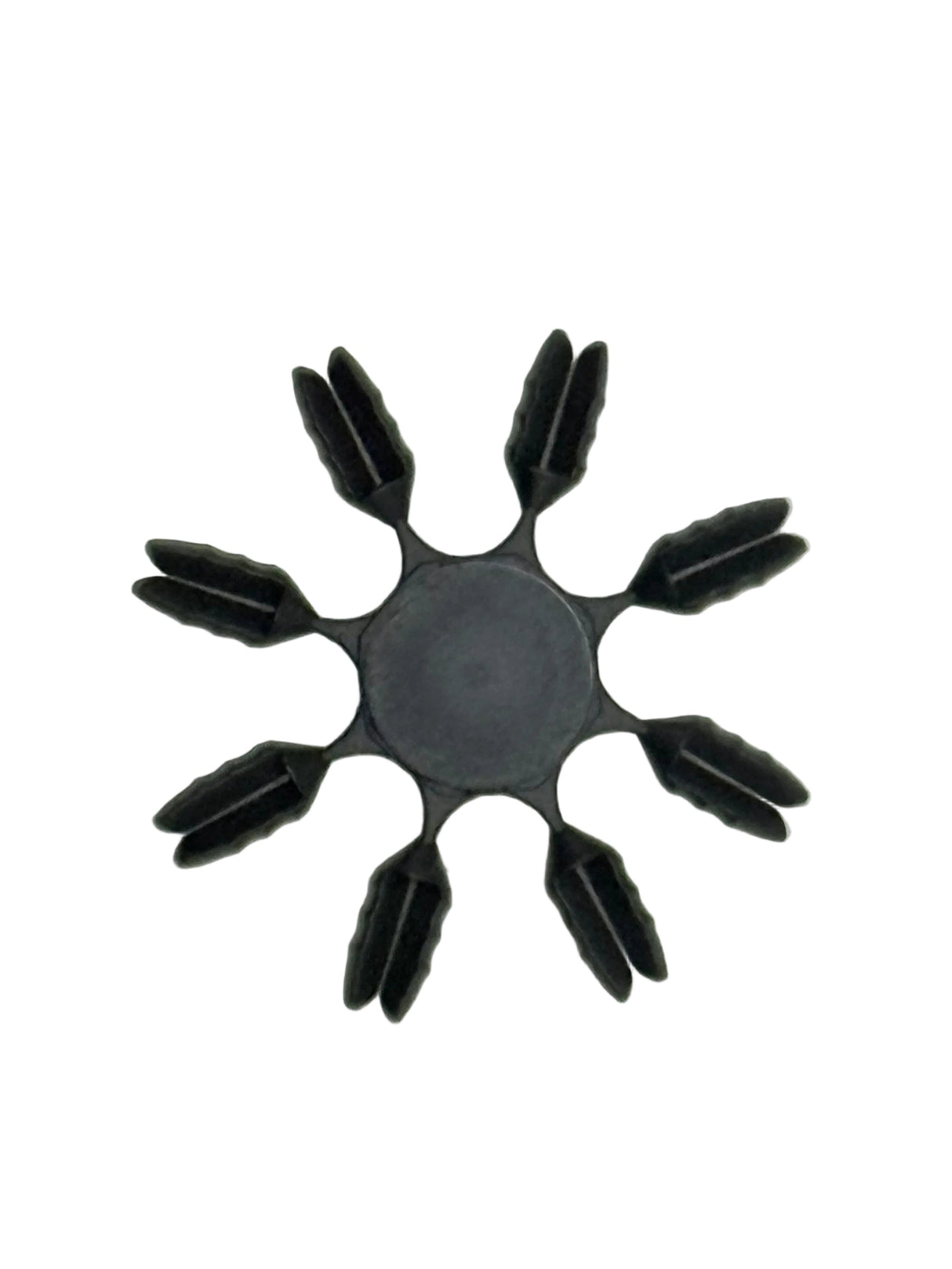 A black plastic dart flight protector designed to fit around the base of a dart flight. 8 Per ring. 10 rings per pack
