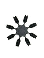 A black plastic dart flight protector designed to fit around the base of a dart flight. 8 Per ring. 10 rings per pack