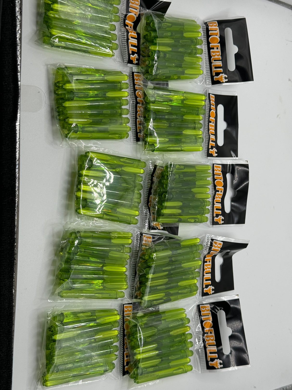 Green medium 41mm polycarbonate bubble dart stems/shafts/canes