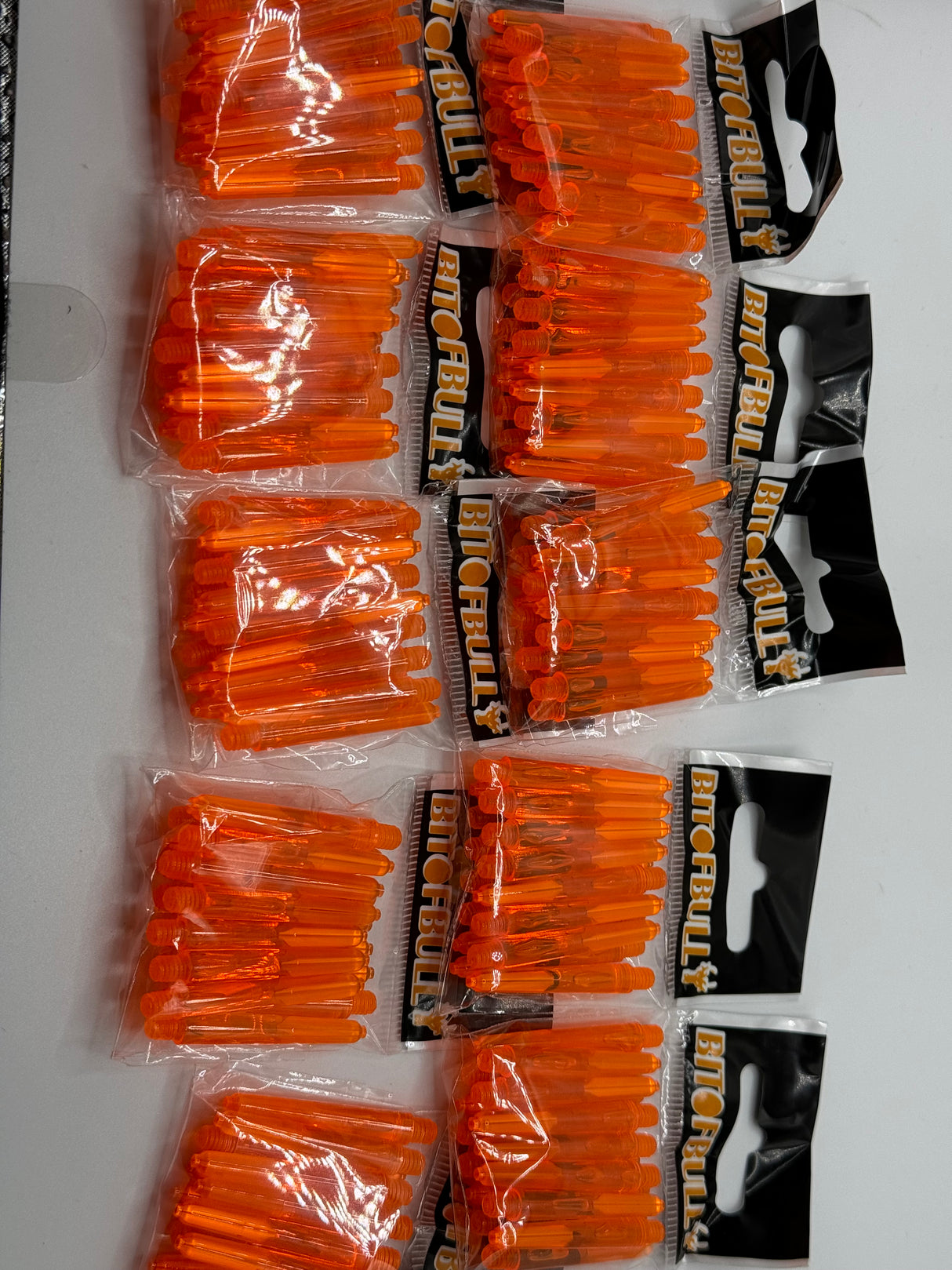 Orange short 35mm polycarbonate bubble dart stems/shafts/canes