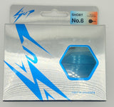 Caliburn Short NO6 SUP integrated dart flights and stems. Orange & Blue