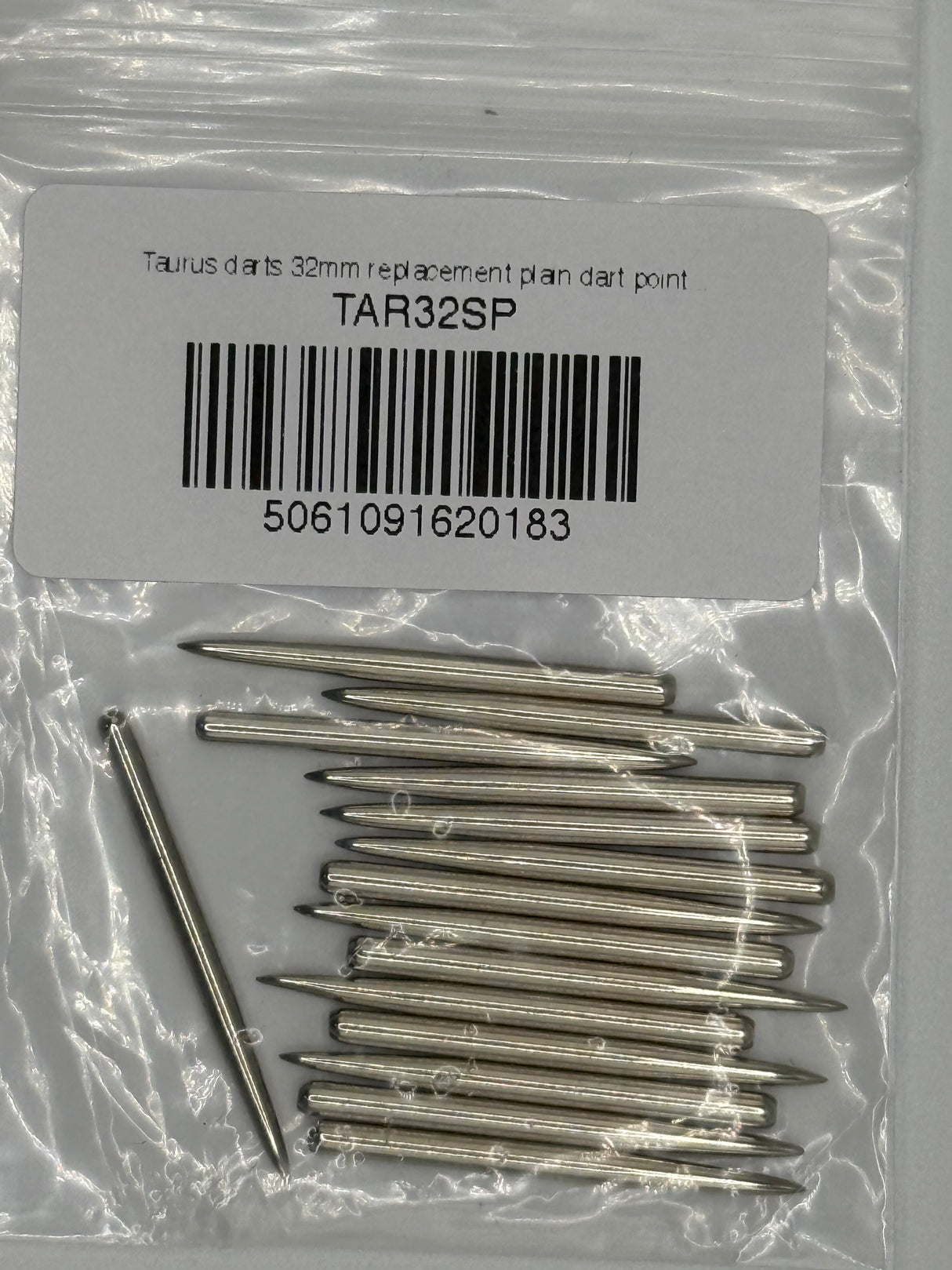 Taurus darts 32mm replacement plain dart points silver 5 sets