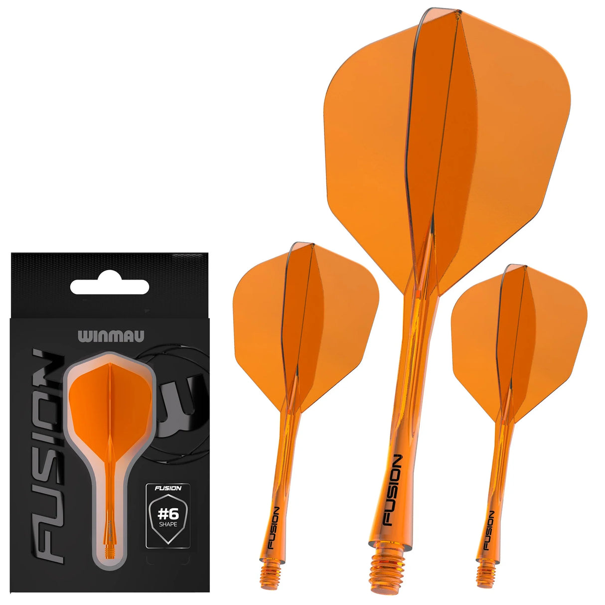 Winmau Fusion #6 Integrated Dart Flight & Shaft Orange