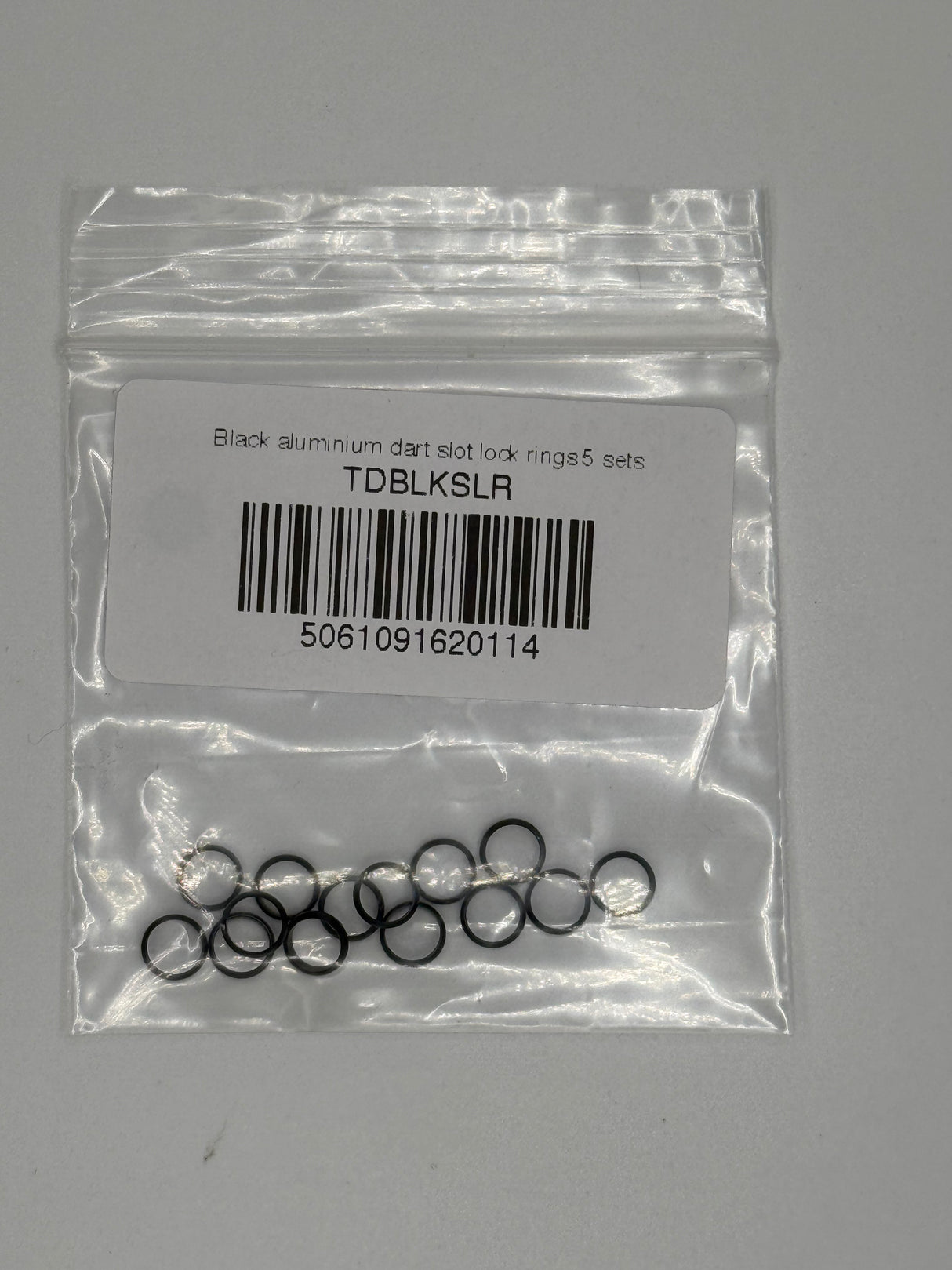 Black aluminium dart slot lock rings 5 sets