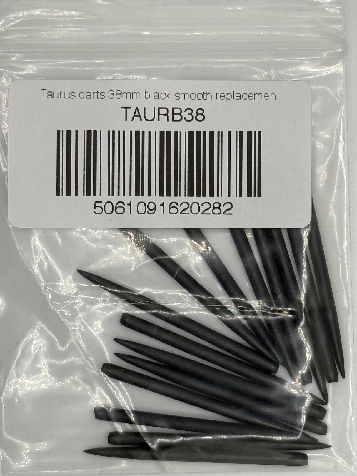 Taurus darts 38mm black smooth replacement plain dart points 5 sets