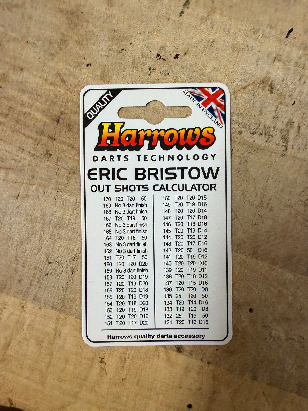 Harrows Eric Bristow Pocket size checkout calculator