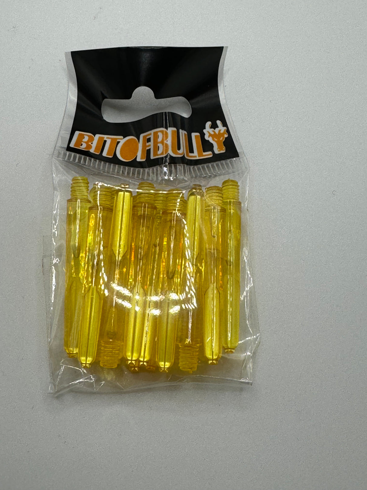 Yellow short 35mm polycarbonate bubble dart stems/shafts/canes