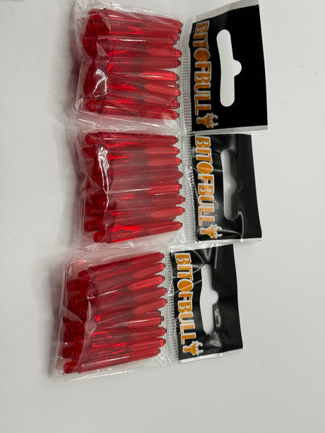 Red short 35mm polycarbonate bubble dart stems/shafts/canes