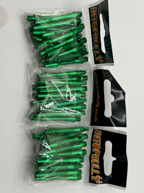 Green short 35mm Aluminium stems/shafts/canes