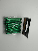 Green short 35mm Aluminium stems/shafts/canes