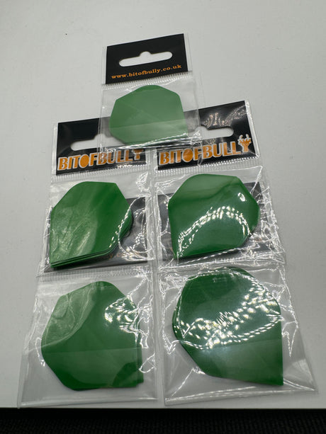 Green poly plain 75 micron standard shape dart flights