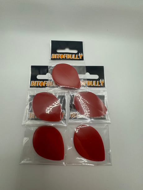 Red poly plain 75 micron Pear shape dart flights