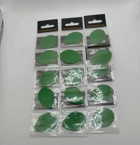 Green poly plain 75 micron Pear shape dart flights