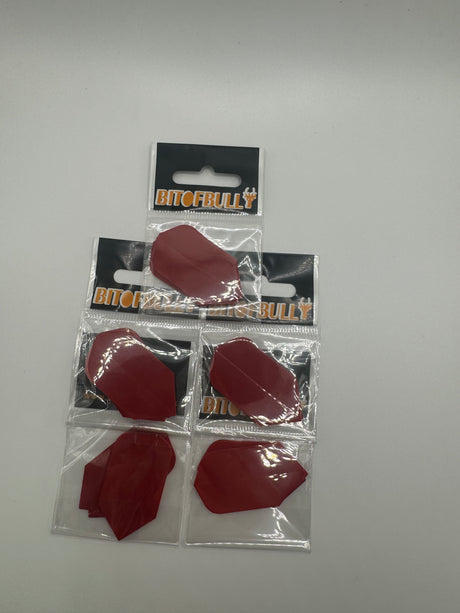 Red poly plain 75 micron slim shape dart flights