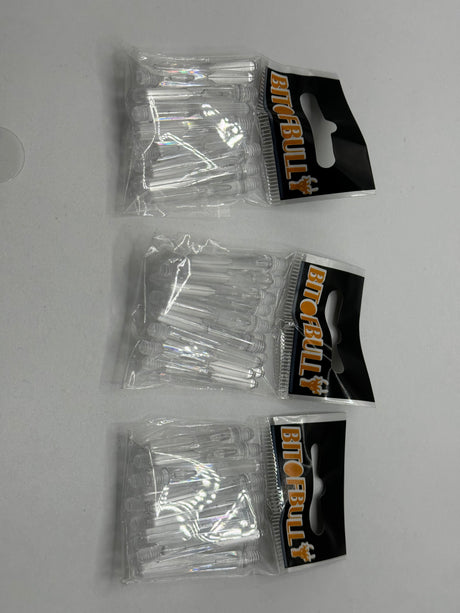 Clear short 35mm polycarbonate bubble dart stems/shafts/canes