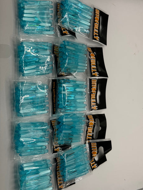 Blue short 35mm polycarbonate bubble dart stems/shafts/canes