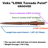 Voks long grooved tornado replacement dart points