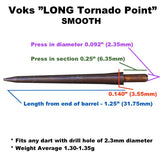 Voks long metal smooth tornado replacement dart points