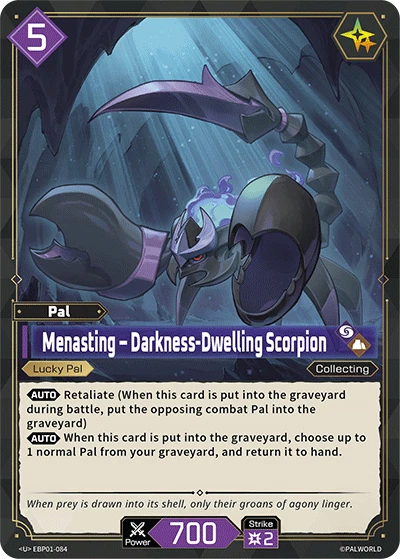 Palworld TCG: Dawn of Palpagos - Menasting - Darkness - Dwelling Scorpion
